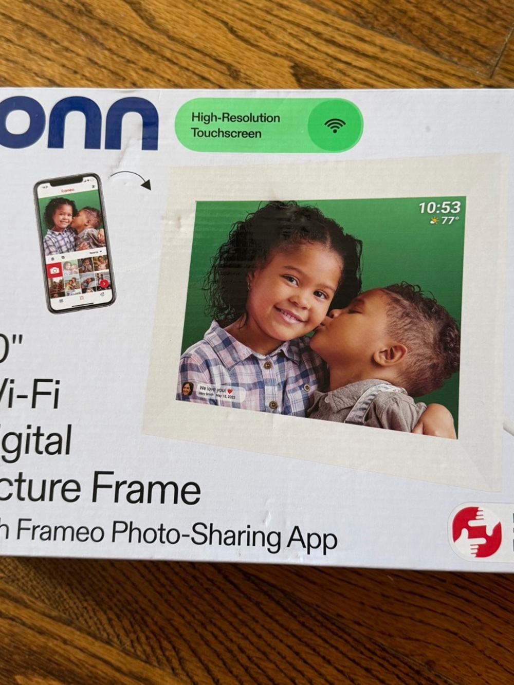 onn 10" White Wi‑Fi Digital Picture Frame